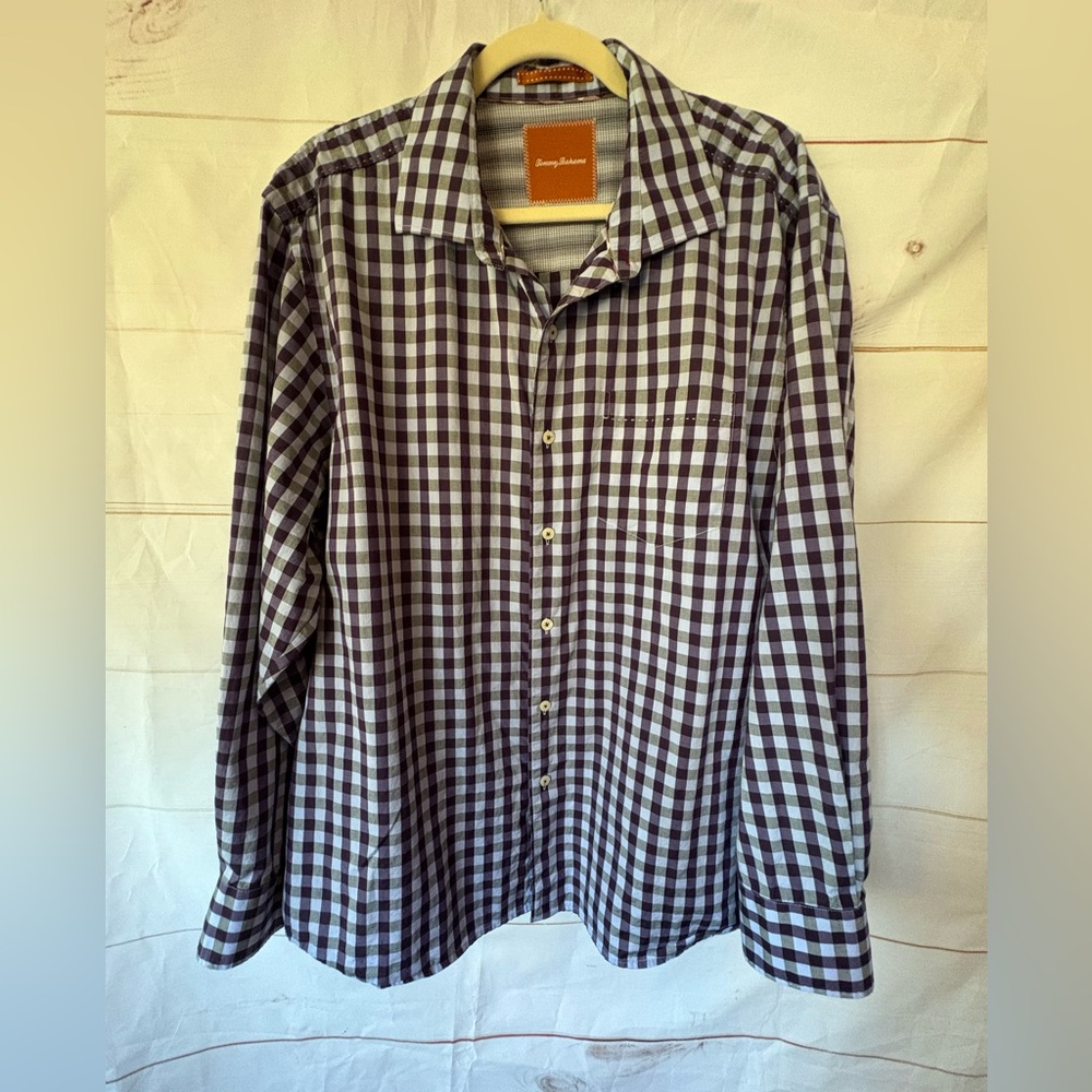 Plaid Shirt with Blue and Purple Tones size XL